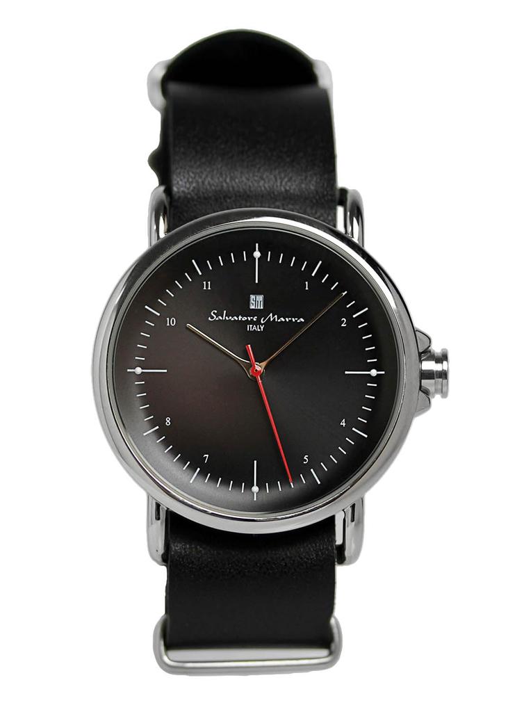 Salvatore Marra and Leather Strap Popular and Men's Women's Watch, Simple, SM22104-SSBK