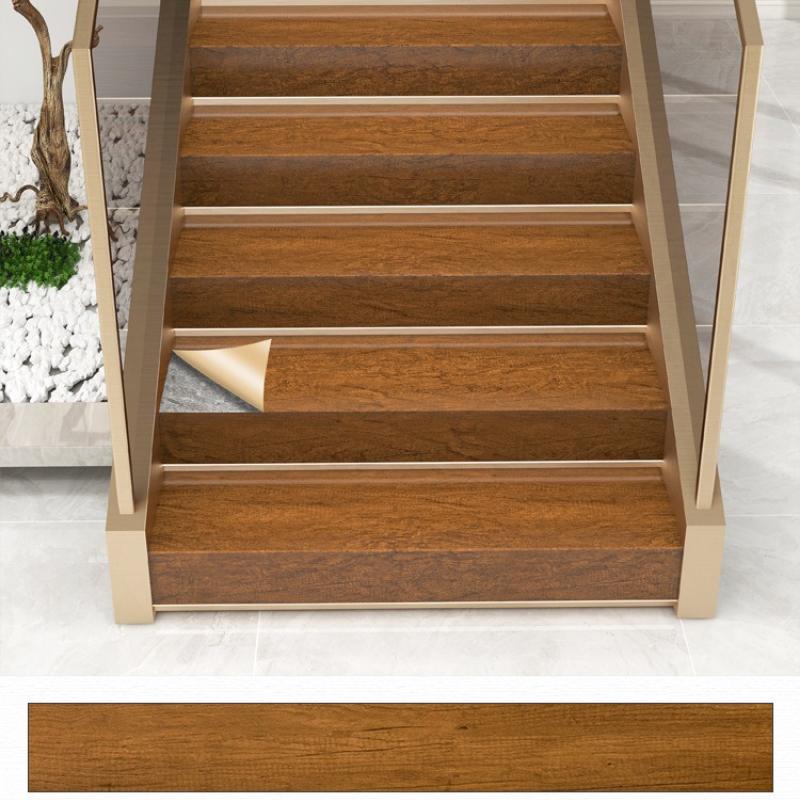 

Stair Self-adhesive Anti-slip Stickers Renovation and Decoration of Old Stairs with Thickened Wood Grain Stickers PVC Material 20x500cm