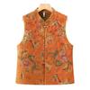Women's Retro Print Sleeveless Mandarin Collar Vest - Spring/Autumn Fashion