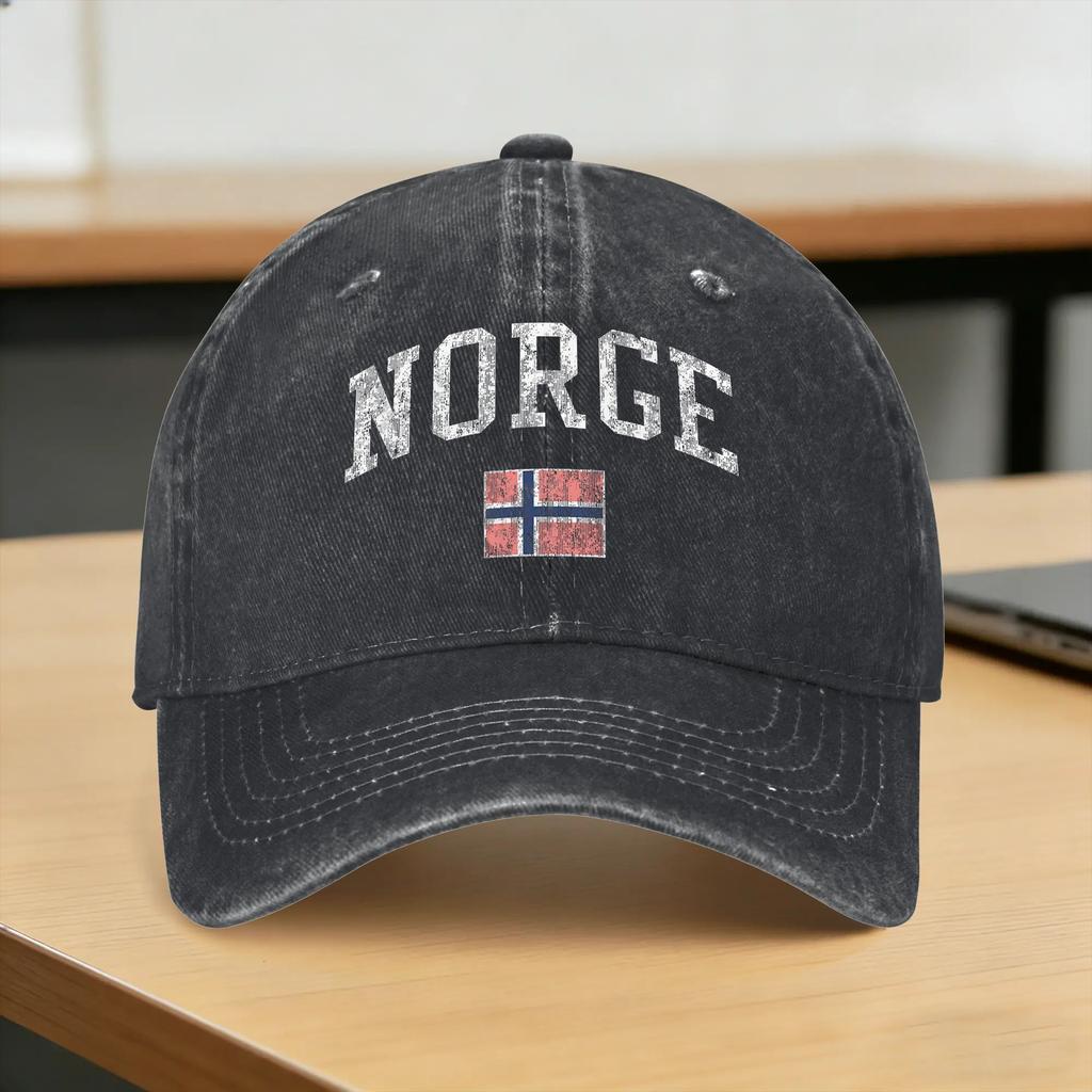 NORWAY Flag Sun Baseball Cap  Fashion Unisex Unisex Washed Trucker Hat Dropshipping Design Hunting Camping Baseball Caps Gift