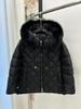 New diamond short fur collar hooded down jacket women's clothing winter thin European high-end warm jacket
