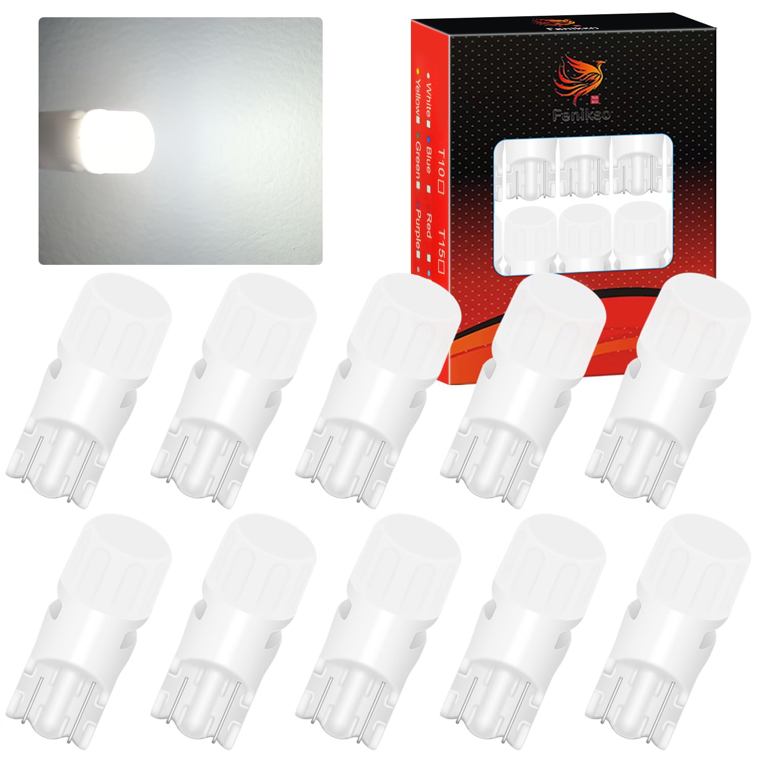 

T10 LED Room Lamp White Ceramic Gently Bright Light Diffusion Position Lamp License Plate белый