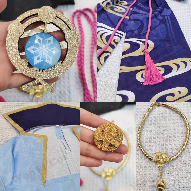 Kamisato Ayaka Cosplay Costume Wig Impact Ayaka Cosplay Dress Folding Fan Ayaka Shoes Full Set