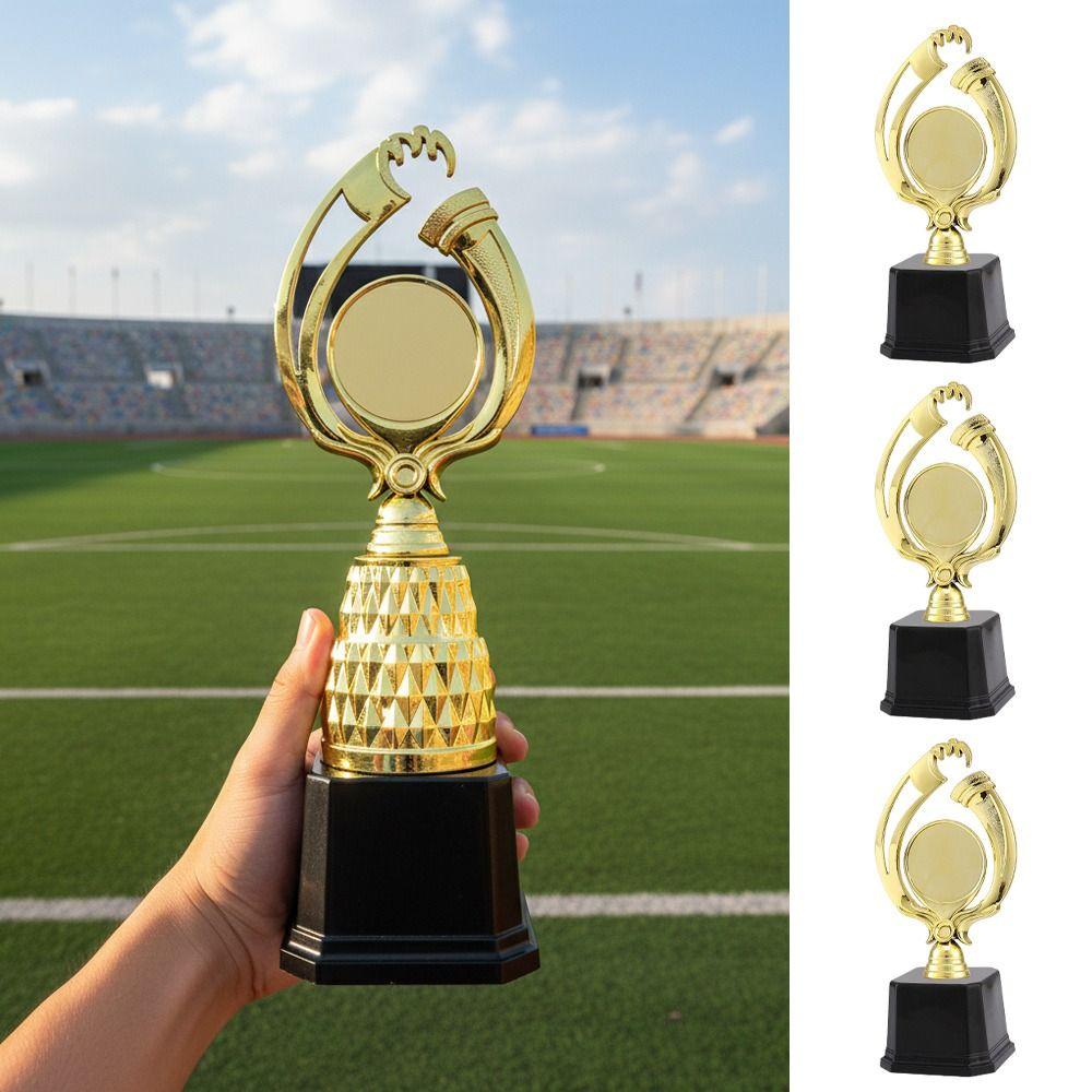 21/24/27/29 CM Trophy Cup Plastic Material Black Base Competition Trophy Custom-Made Creative Design Trophy Decoration