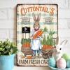 Tin Sign Retro Easter Rabbit Floral Wall Art Home Holiday Decor Metal Poster