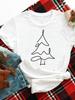 (Asian Size) merry Christmas new year o-neck Women's Top T Clothing Print bow style trend Short Sleeve T-shirts Fashion holiday Graphic Tee