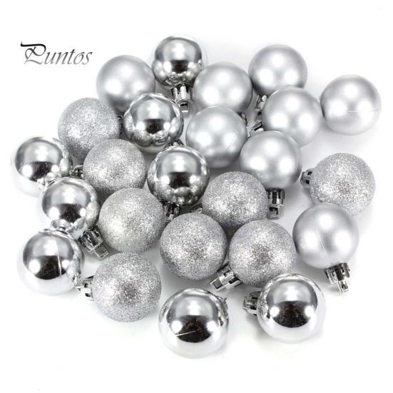 Puntos 24st 3cm Plast Julgranskulor Kulor Hem Party Hängande prydnader