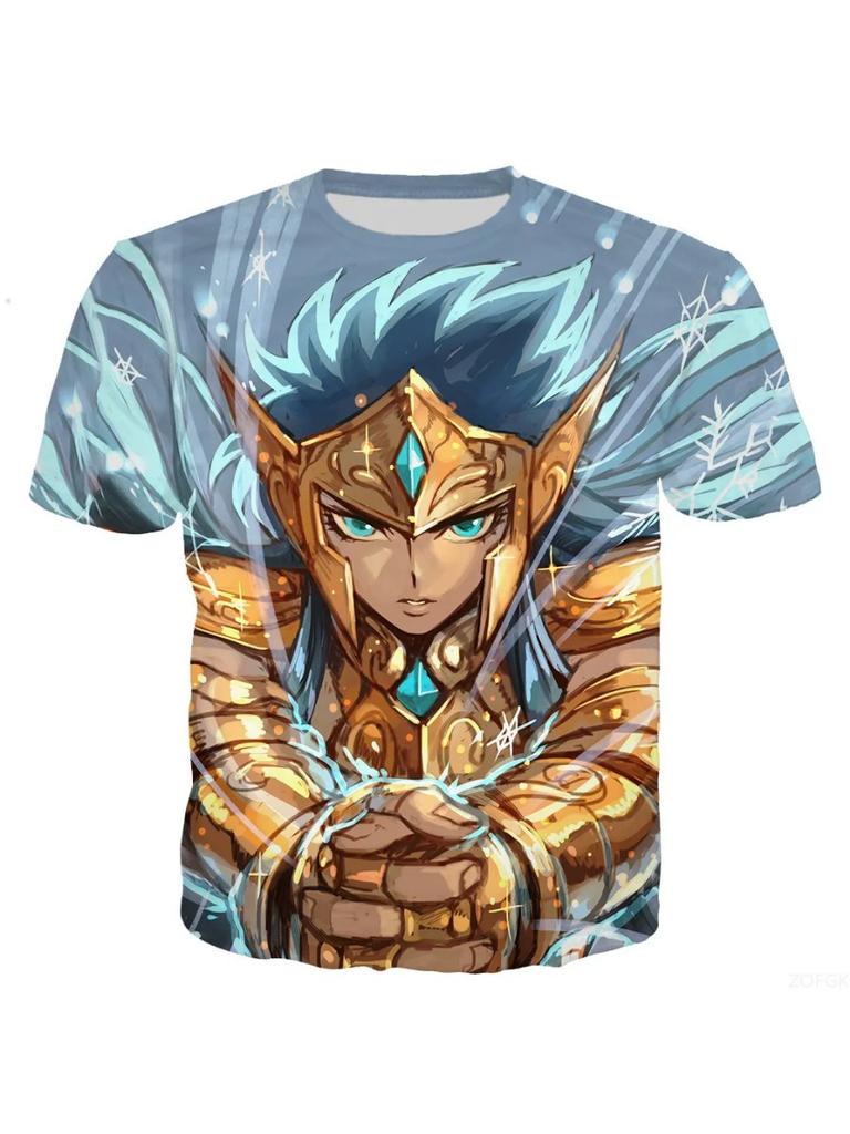 Summer New Harajuku Saint 3D Printed Street Fashion Casual Children's Clothing T-shirt Round Neck Short Sleeved Top