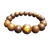 [Kyoto Power Stone] Immovable King & Seed Syllable Bracelet (Sandalwood), with Box, Brown, Medium