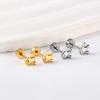 Stud Earrings Women'S Fashion Exquisite Simple Small Crown Steel Ball Screw Plug Earrings Stainless Steel Stud Earrings Women