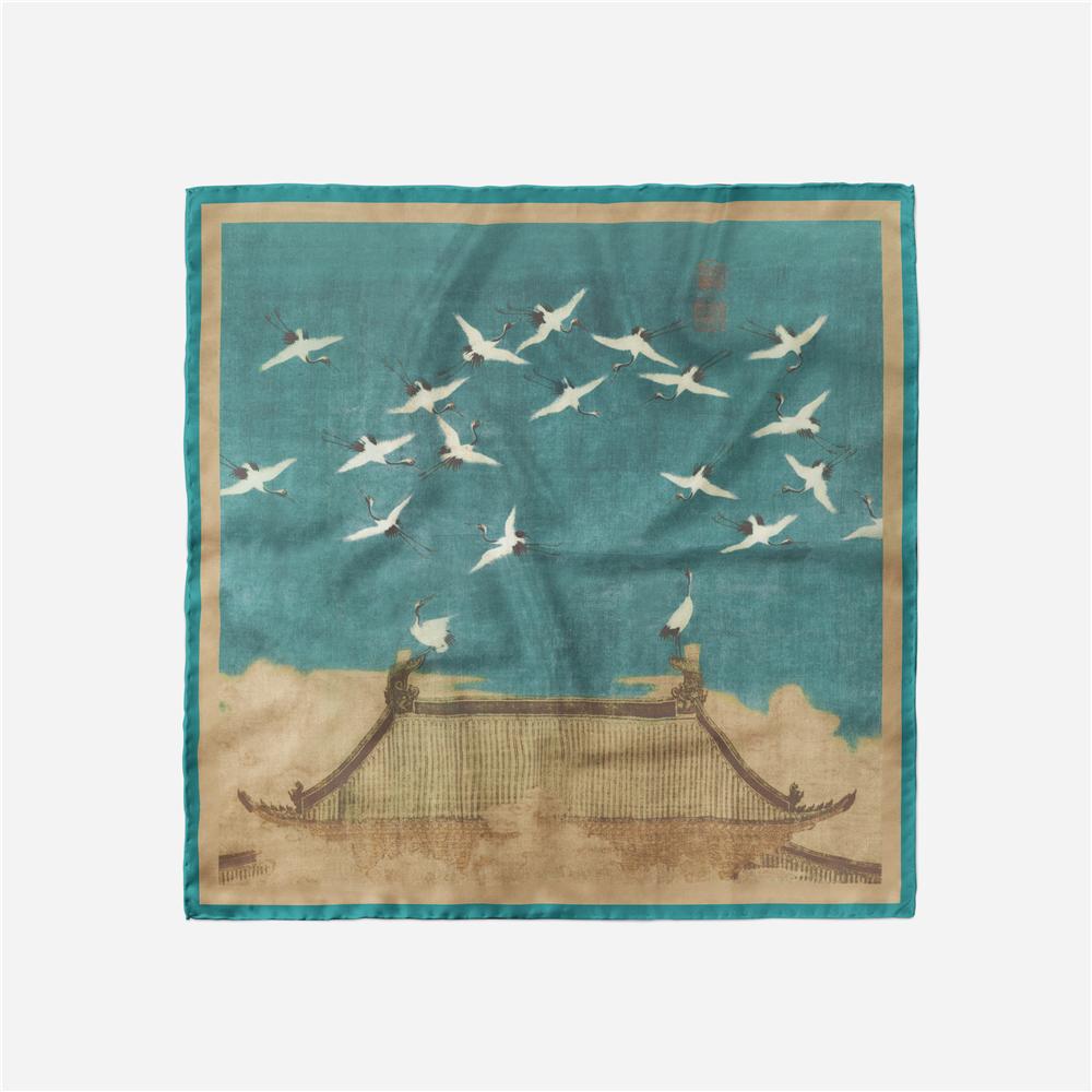 

Твиловый шелковый шарф Женский Живопись в китайском стиле Квадратные шарфы Накидки Бандана Маленький хиджаб Шелковые фуляры Галстук Повязка на голову Шейный платок 53 см 53CM x 53CM