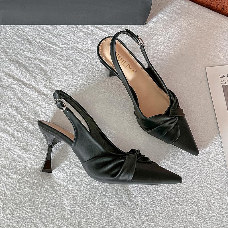 High heel front bag back sandals women's versatile dinner party style skirt women's high heels sandals 2025 summer women's fashion shoes