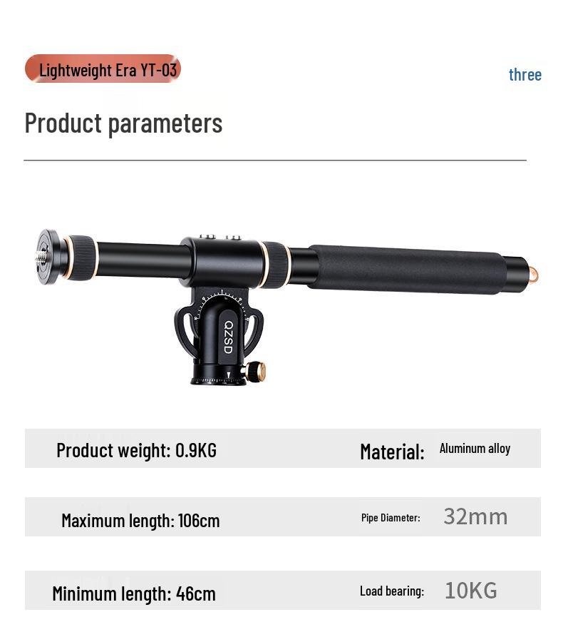 8 Lightweight Camera Overhead Shooting Bracket DSLR Tripod Extension Rod Set for Mirrorless or Mobile Horizontal Shooting