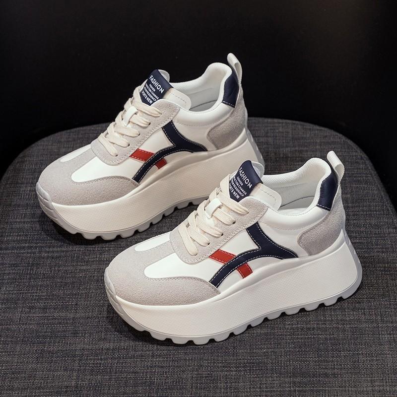 

Platform white shoes women s small board shoes 2025 autumn new height-increasing sports shoes 40 синий