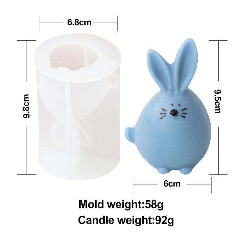 3D Easter Egg Bunny Candle Silicone Mold DIY Faceless Rabbit Head Shape Aroma Soap Plaster Resin Mold Decorative Crafts Supplies