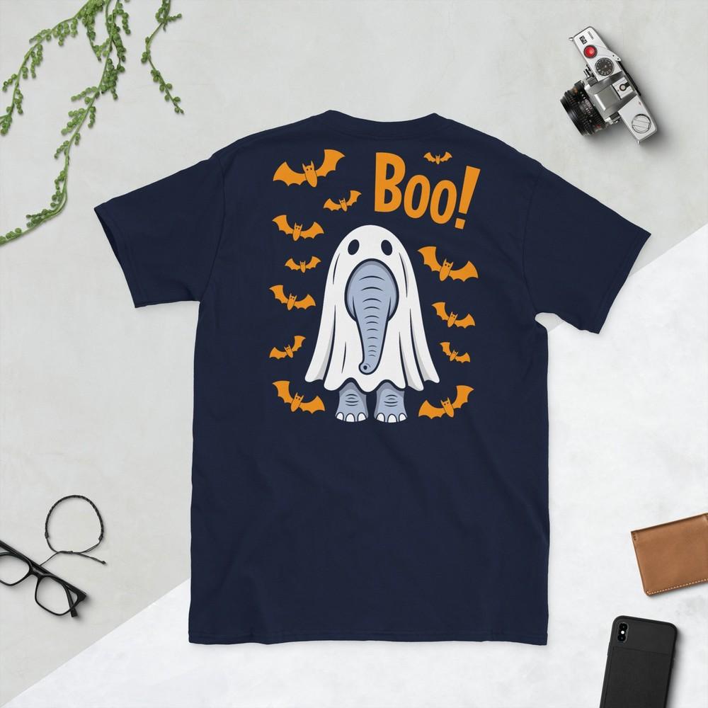 Funny Halloween Elephant Boo Ghost Costume Bats Tshirt S