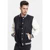 Veste Teddy - Urban Classics - Oldschool - Laine - Manches Simili Cuir - Ajustée