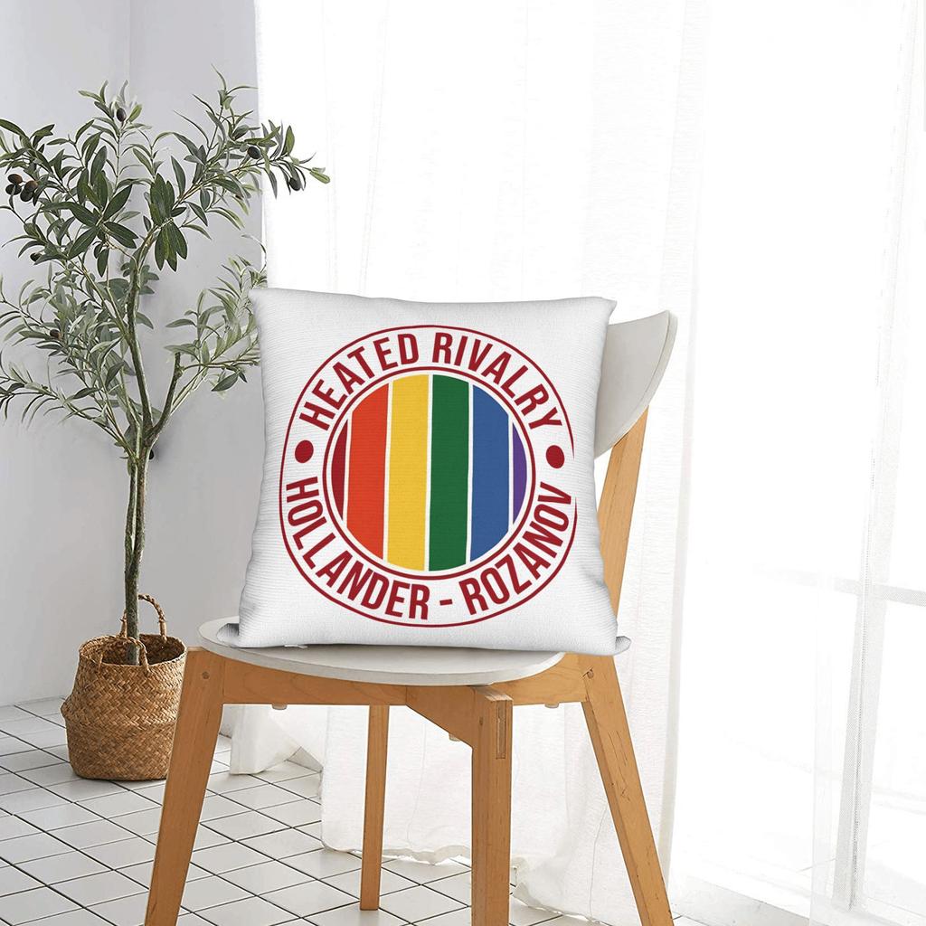 Heated Rivalry Hr Emblem Square Pillow Covers Polyester Bed Car Cushion Case Funny Home Decoration Pillowcase 40*40