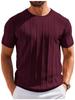 Nuova T-shirt Estiva a Maniche Corte a Righe Verticali in Maglia da Uomo Europea e Americana