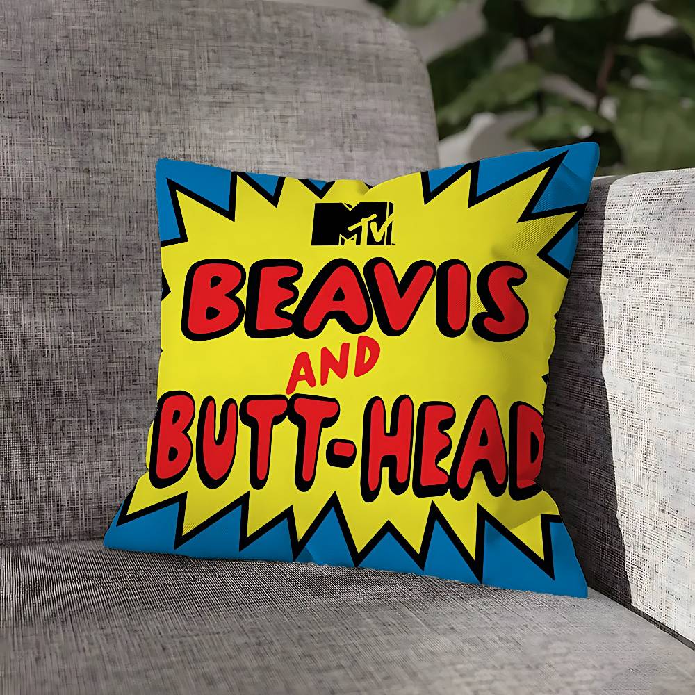 B-Beavis and B-Butt-H-Head Throw Pillow Case For 45x45cm 40x40cm 55x55cm 50x50cm 30x30cm Square Car Pillowcase Shell