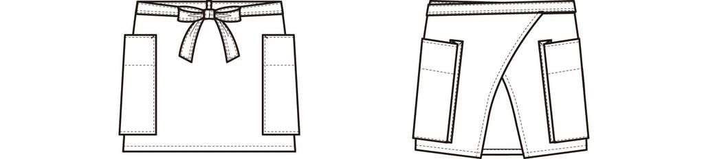 Short Free Size [Seven Uniform] CT2366-3 Apron, Beige,