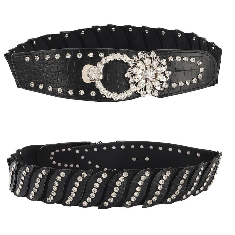 Meier Best selling rhinestone belt leopard print belt wide brim easiest for matchdress essential 105