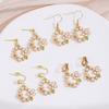 French Oil Drip Wreath Pearl Ear Hook Stud Earrings, Autumn And Winter High-End Sweet Girl Princess Temperament Earrings