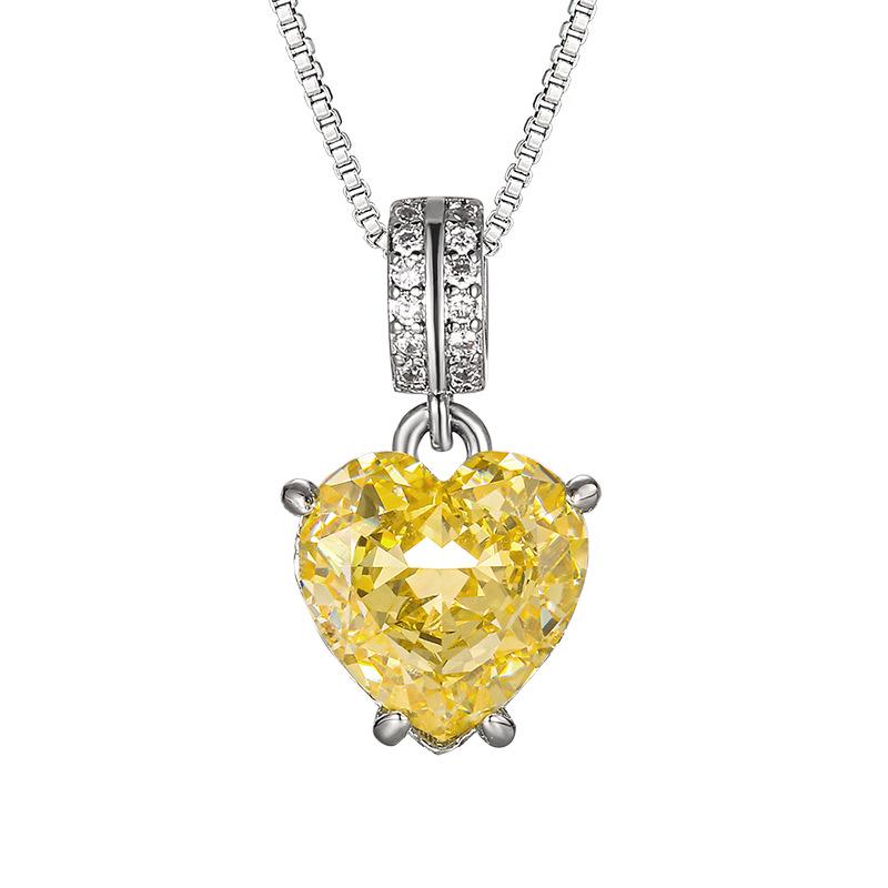 Accessories Jewelry Sets Necklaces Rings Earrings Heart-shaped High Carbon Yellow Niche Fashion Women's High-end