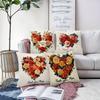 4pcs Happy Mother's Day Decorative Pillowcase Set, 18x18 Inch Floral Heart Cushion Covers for Sweet Home Decor, Gift for Mom, for Porch Patio Sofa