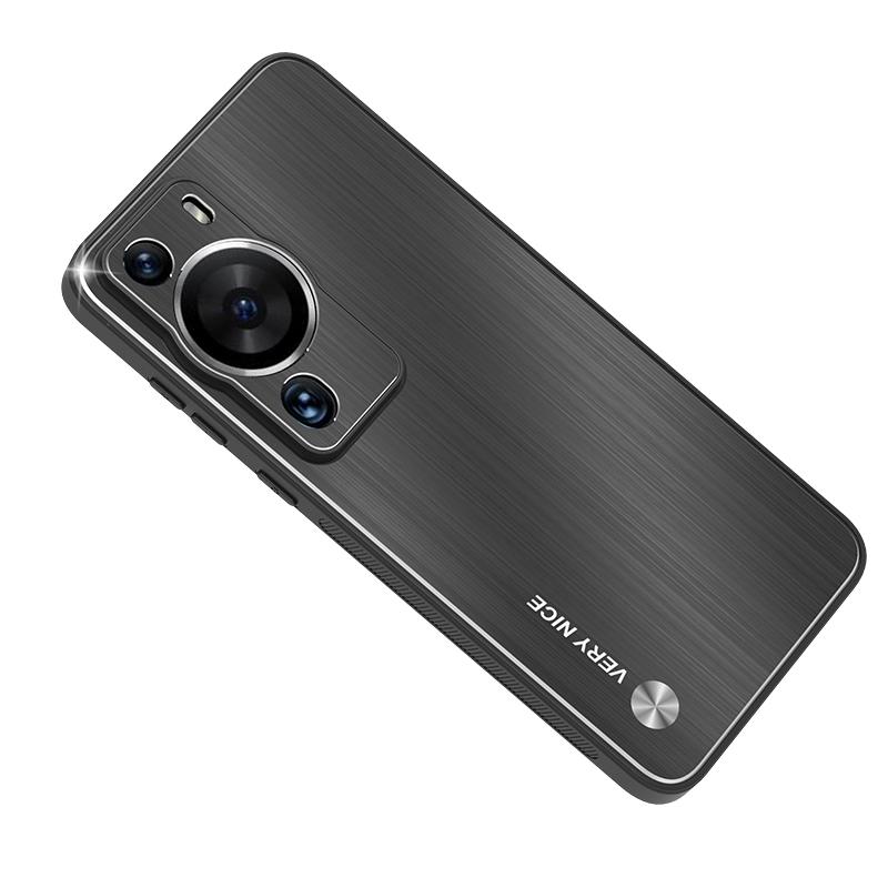 For Huawei P60 Pro Aluminium Alloy+TPU Protective Cover Brushed Scratch Resistant Phone Case