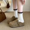 Thick-soled inner height-increasing shoes for women to wear outside autumn and winter new lazy one-pedal soft-soled non-slip bag head slippers