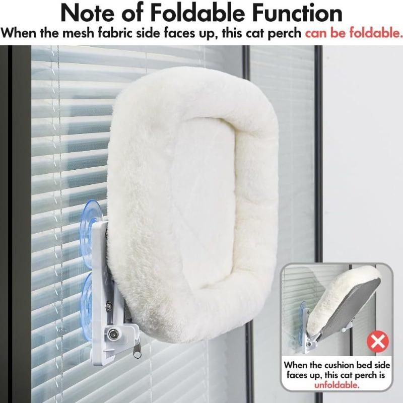 Cat Hammock Window Nest Window Bed Side Sun Suction Cup Balcony Glass Cat Habitat Foldable Warm Bunny Plush Cat Bed  Pet