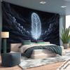 Feathers floating in the starry sky Digital printing polyester wall tapestry suitable for use in living rooms offices bars party