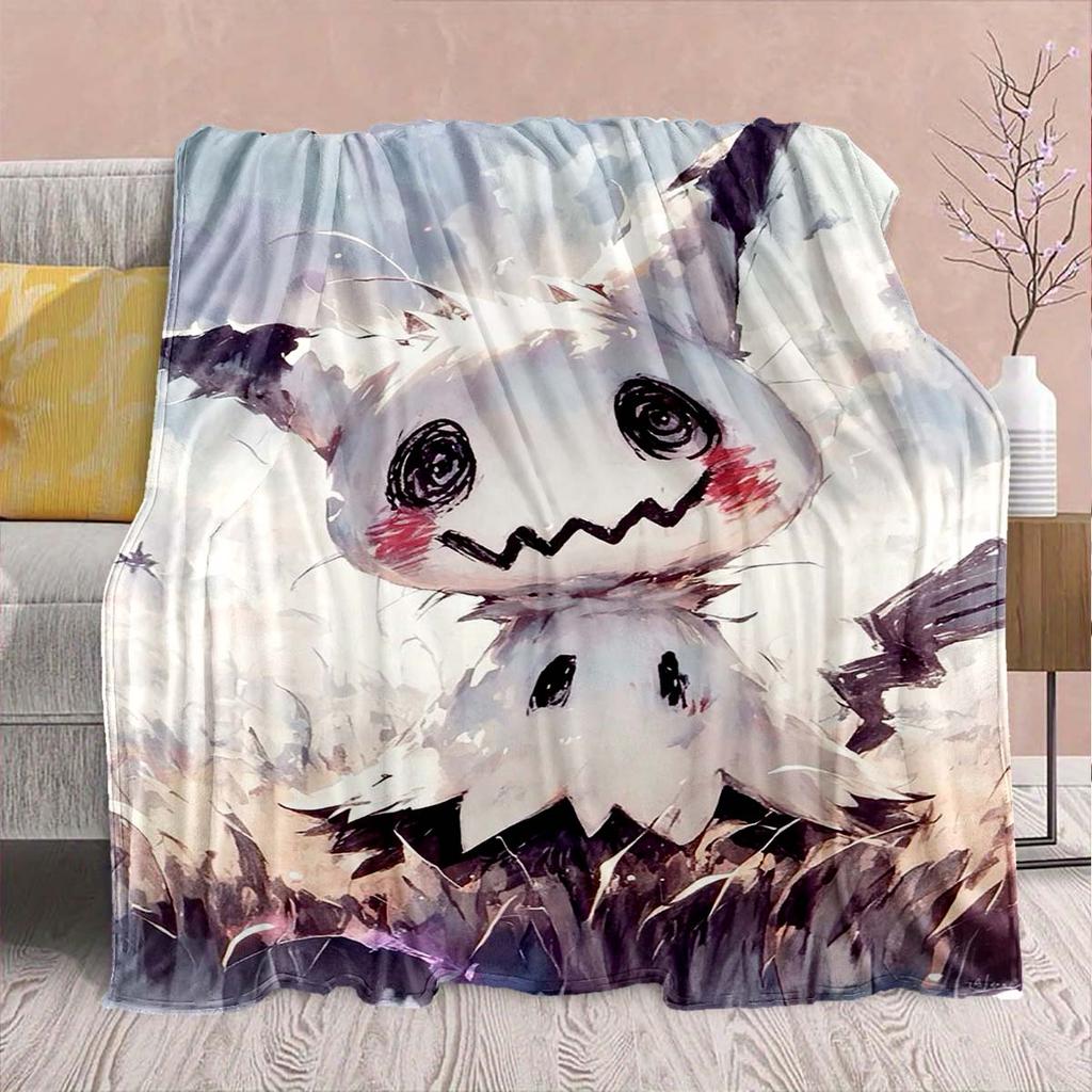Pokémon Anime Flannel Blanket - Soft Warm Perfect for Sofa, Bedding Camping Travel Office Home Decor -QJY