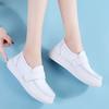 Fashion Hot Selling Nurse White Women's Spring 2025 New Thick-soled Soft Leather Single Shoes Casual Flats Bottom Comfortable Loafers