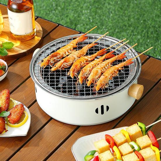 BBQ Charcoal Grill Stove with Grill And Net Easy-to-Clean Grilling Detachable Tea Making Combo