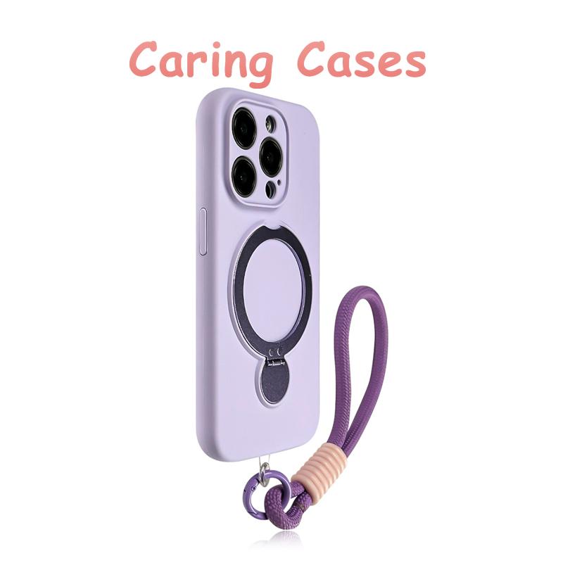 

For iPhone 17 Pro Max Case Fuchsia Liquid Silicone 360° Rotating Ring Stand Skin-Feel Shockproof with iPhone 16 15 14 13 iPhone 13 Pro