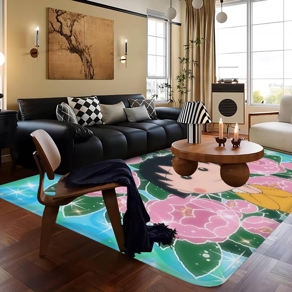 Catoon Chibi Maruko Chan Room Mats Retro Multiple Choice Living Room Kitchen Rug Non-Slip Welcome Rug