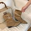 Western knight women's boots autumn and winter women's shoes niche light luxury retro boots