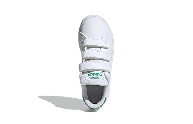 Adidas Neo ADVANTAGE Synthetic Leather Comfortable Low top Kids' Skateboarding Shoes White Children Aged 3 7 Years Old EF0223