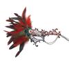 Velcro Peacock Feather Lace One-eyed Bronzing Chain, Halloween Party Mask