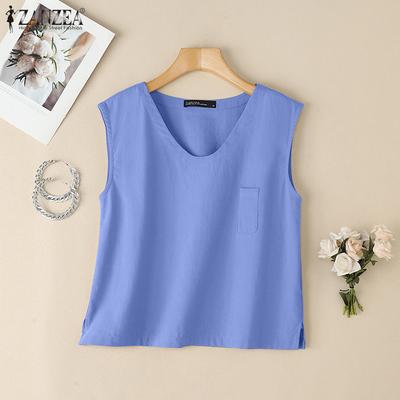 Women Casual V-Neck Summer Sleeveless Cotton Tank Tops