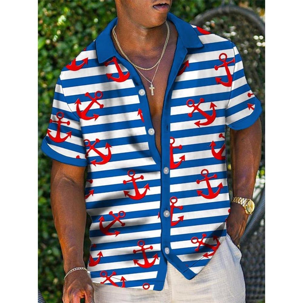 

Летняя гавайская рубашка весна/лето мода мужская рубашка для отдыха на улице прогулки турист пляж принт полностью открытая рубашка с коротким рукавом на пуговицах XXXL