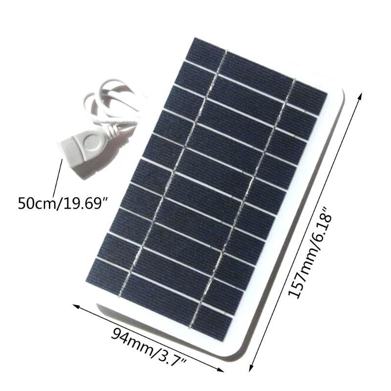 Outdoor Phone Battery Power Bank 2W Flexible Solar Panel with USB Port Camping Charging Battery for Mobilephone