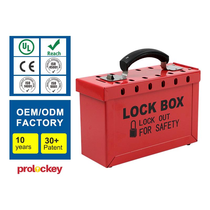 Prolockey Red 12 13 Master Locks Safety Padlock Metal Lockout Box Lockout Tagout Station (Red,LK01&Lockout Box&Steel)
