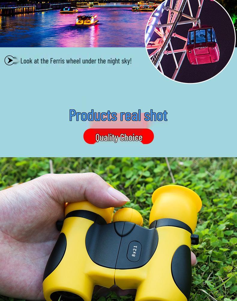 Kids' 8×21 HD Portable Outdoor Binoculars - Eye Protection for Concerts