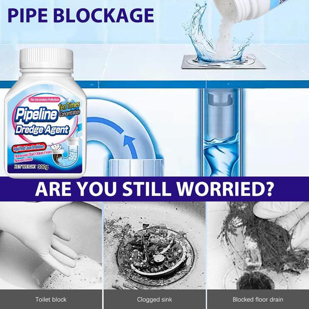 Heavy Duty Drain Cleaner For Hair Clogs Rapidly Dissolves Toughness Clogs In Minutes. Slow-Draining Shower