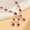 1 Set Hochzeitskette und Ohrringe Damen Retro Strass Schmuckset Faux Edelstein Halskette Ohrringe Valentinstag Geschenk für Ehefrau Sie