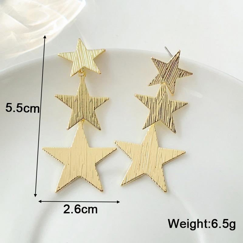New Exaggerated Twist Metal Dangle Earrings for Women Gold Color Punk Fashion Female Hanging Earrings Boho Geometry Ear Zircon