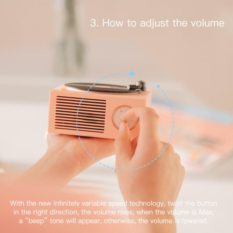 Portable vinyl Bluetooth speaker, wireless retro mini stereo record player, multifunctional turntable sound box